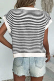 Striped Round Neck Sweater Vest - Trendsi - Flyclothing LLC