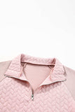 Textured Quarter Zip Long Sleeve Sweatshirt - Trendsi - Flyclothing LLC