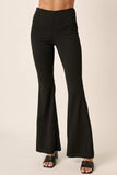 Mittoshop Crepe Knit Elastic Waist Flare Leg Pants - Trendsi - Flyclothing LLC