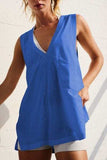Side Slit V-Neck Tank - Trendsi - Flyclothing LLC