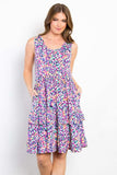 Be Stage Full Size Print Wrinkle Free Ruffled Dress - Trendsi - Flyclothing LLC