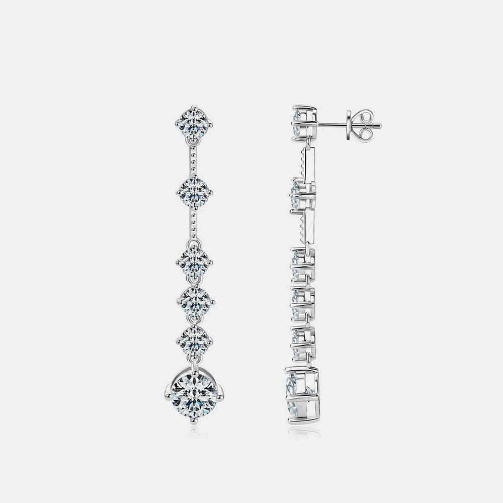 4 Carat Moissanite 925 Sterling Silver Earrings - Trendsi - Flyclothing LLC