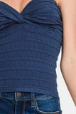 Zenana Ruched Twisted Sweetheart Neck Top - Trendsi - Flyclothing LLC