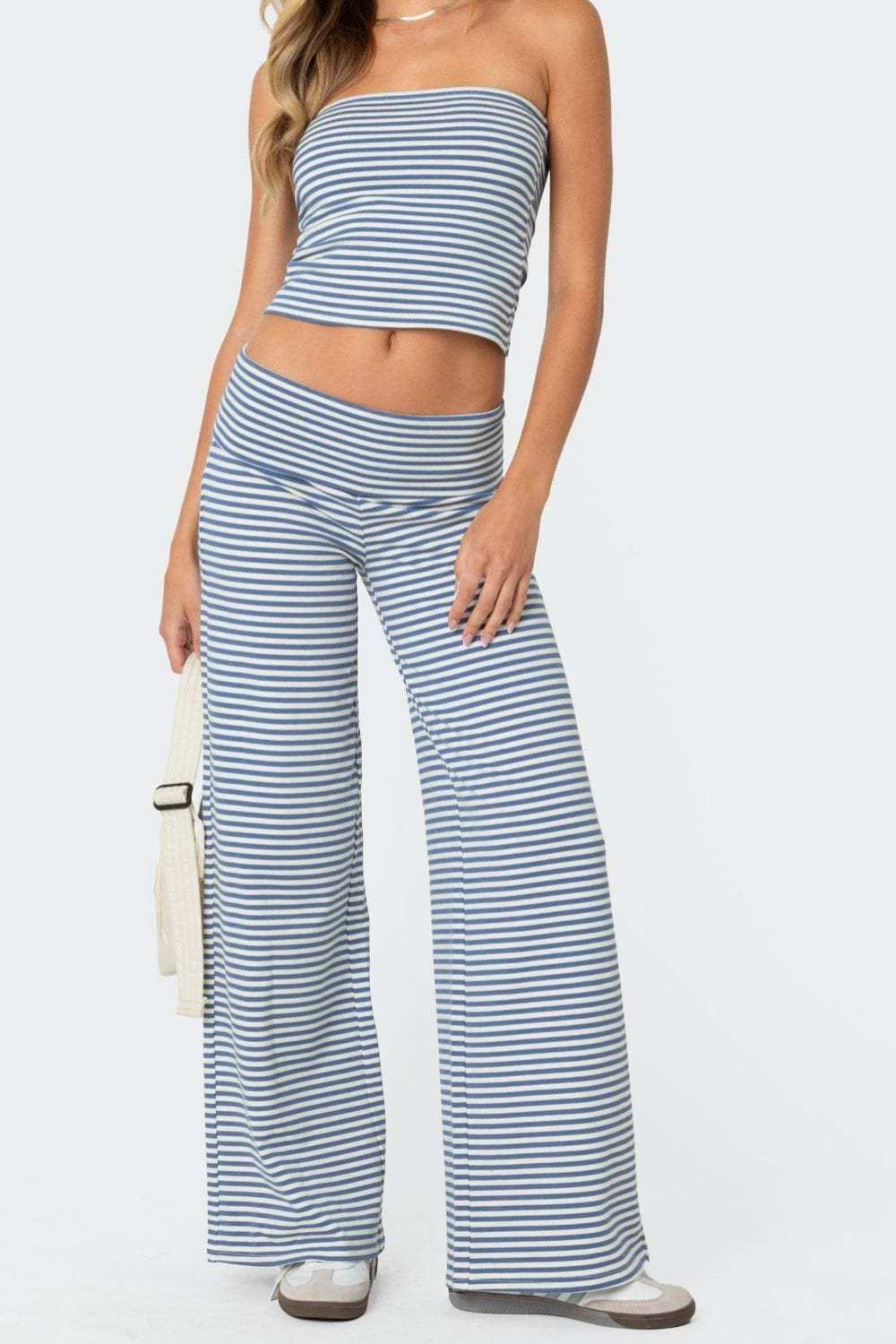 Striped Wide Leg Pants - Trendsi - Flyclothing LLC