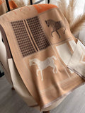 Equestrian Print Warm Scarf - Trendsi - Flyclothing LLC