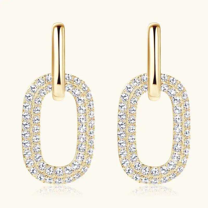 2.16 Carat Moissanite 925 Sterling Silver Earrings - Trendsi - Flyclothing LLC