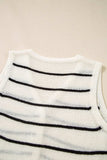 Stripe Button Down V-Neck Sweater Vest - Trendsi - Flyclothing LLC