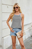 Florira Contrast Striped Round Neck Cami - Trendsi - Flyclothing LLC