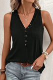 Pocketed V-Neck Wide Strap Tank - Trendsi - Flyclothing LLC