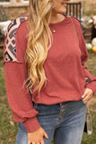 Plus Size Geometric Round Neck Long Sleeve Sweatshirt - Trendsi - Flyclothing LLC