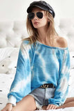 BiBi Tie Dye Hacci Top with Contrast Stitching Detail - Trendsi - Flyclothing LLC