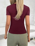Solid Color Slim Fit T-Shirt - Trendsi - Flyclothing LLC
