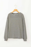 Striped Round Neck Long Sleeve Top - Trendsi - Flyclothing LLC