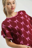 Umgee Bow Knit Ruffle Sleeve Sweater - Trendsi - Flyclothing LLC