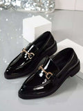 Point Toe Block Heels Loafers - Trendsi - Flyclothing LLC