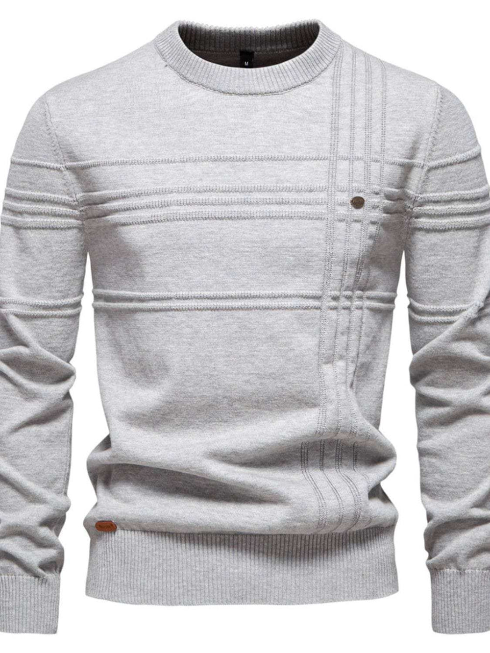 Men's Round Neck Striped Sweater - Trendsi - Flyclothing LLC