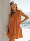 Full Size Frill Pocketed Square Neck Wide Strap Dress - Trendsi - Flyclothing LLC