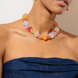 Colorful Resin Heart Necklace - Trendsi - Flyclothing LLC