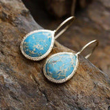 Copper Natural Stone Teardrop Shape Earrings - Trendsi - Flyclothing LLC