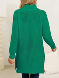 Slit Turtleneck Long Sleeve Sweater - Trendsi - Flyclothing LLC