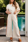 Round Neck Long Sleeve Top and Drawstring Pants Set - Trendsi - Flyclothing LLC
