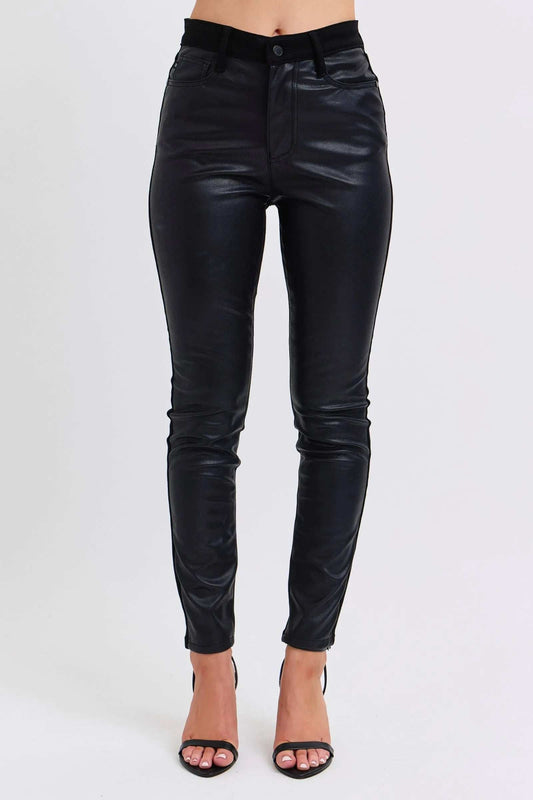 Judy Blue Plus Size HW Faux Leather Skinny Pants - Trendsi - Flyclothing LLC