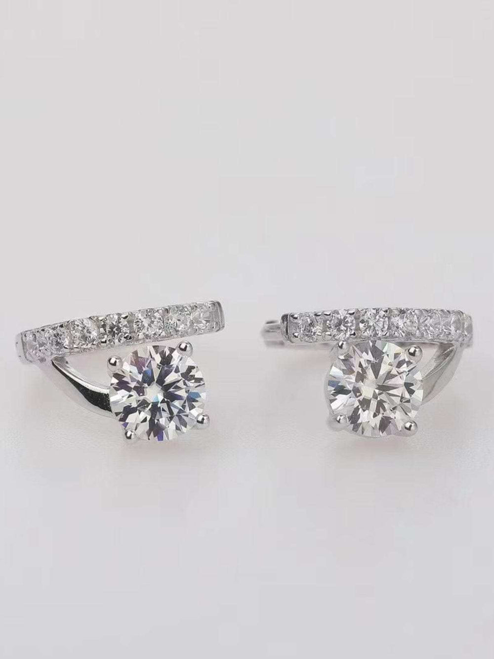 2 Carat Moissanite 925 Sterling Silver Huggie Earrings - Trendsi - Flyclothing LLC