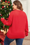 Plus Size MERRY Round Neck Long Sleeve Sweater - Trendsi - Flyclothing LLC