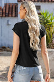 Cowl Neck Short Sleeve T-Shirt - Trendsi - Flyclothing LLC