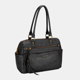 David Jones Zipper PU Leather Handbag - Trendsi - Flyclothing LLC
