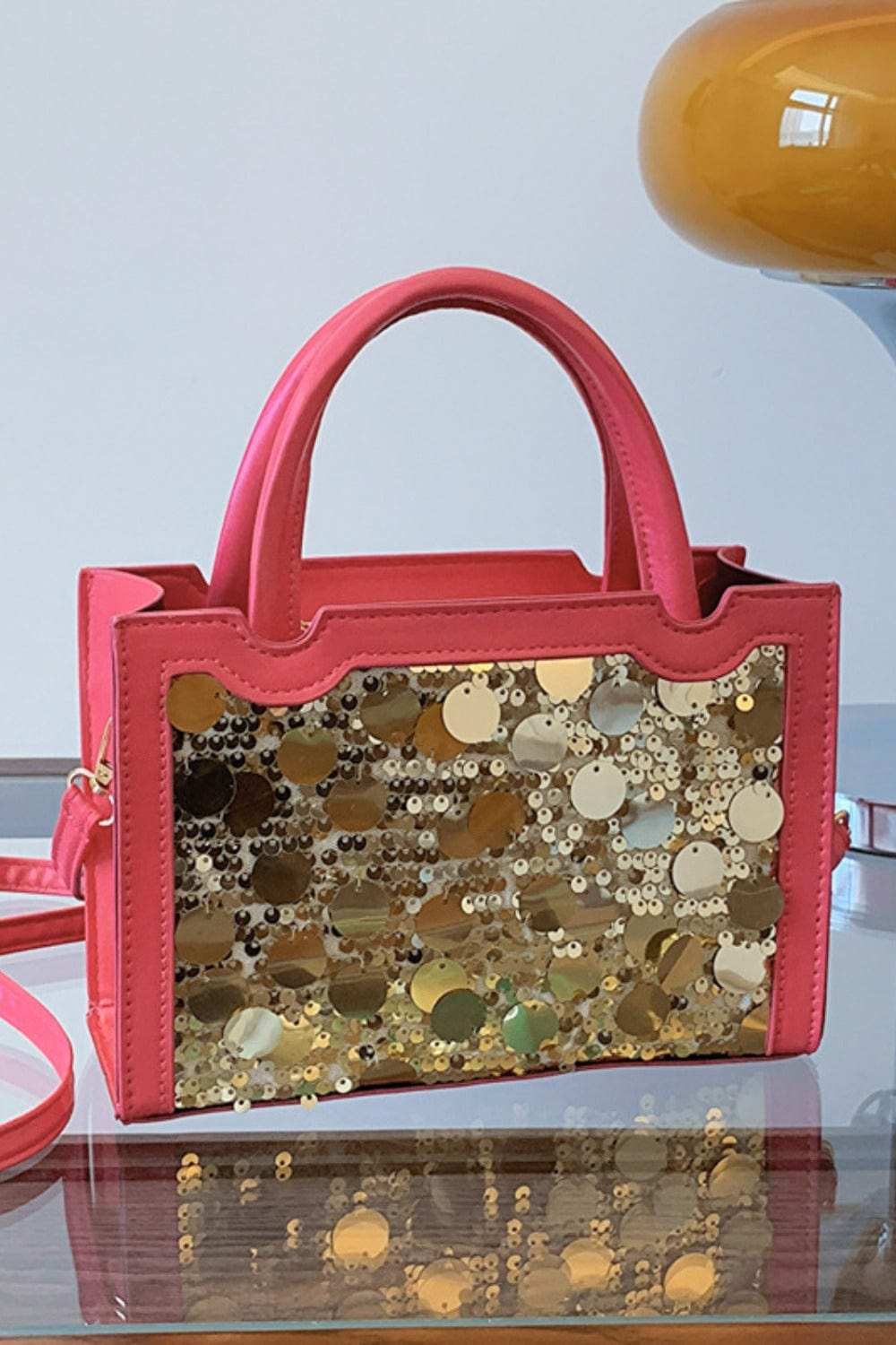 PU Leather Sequin Handbag - Trendsi - Flyclothing LLC