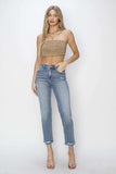 RISEN Full Size High Waist Distressed Cropped Jeans - Trendsi - Flyclothing LLC