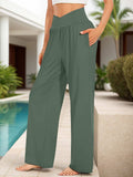 Pocketed High Waist Wide Leg Pants - Trendsi - Flyclothing LLC