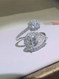 2 Carat Moissanite 925 Sterling Silver Bypass Ring - Trendsi - Flyclothing LLC