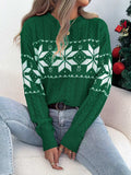 Christmas Snowflake Cable Knit Sweater - Trendsi - Flyclothing LLC