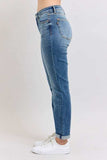 Judy Blue Full Size Mid Rise Skinny Cuff Jeans with Pockets Plus Size - Trendsi - Flyclothing LLC