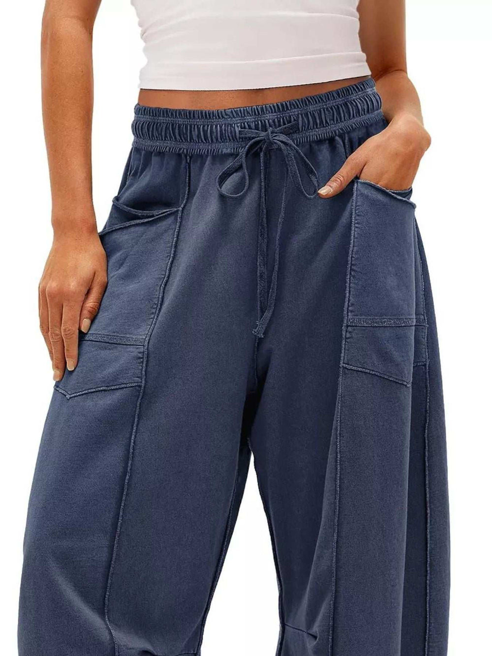 Drawstring Wide Leg Pants - Trendsi - Flyclothing LLC