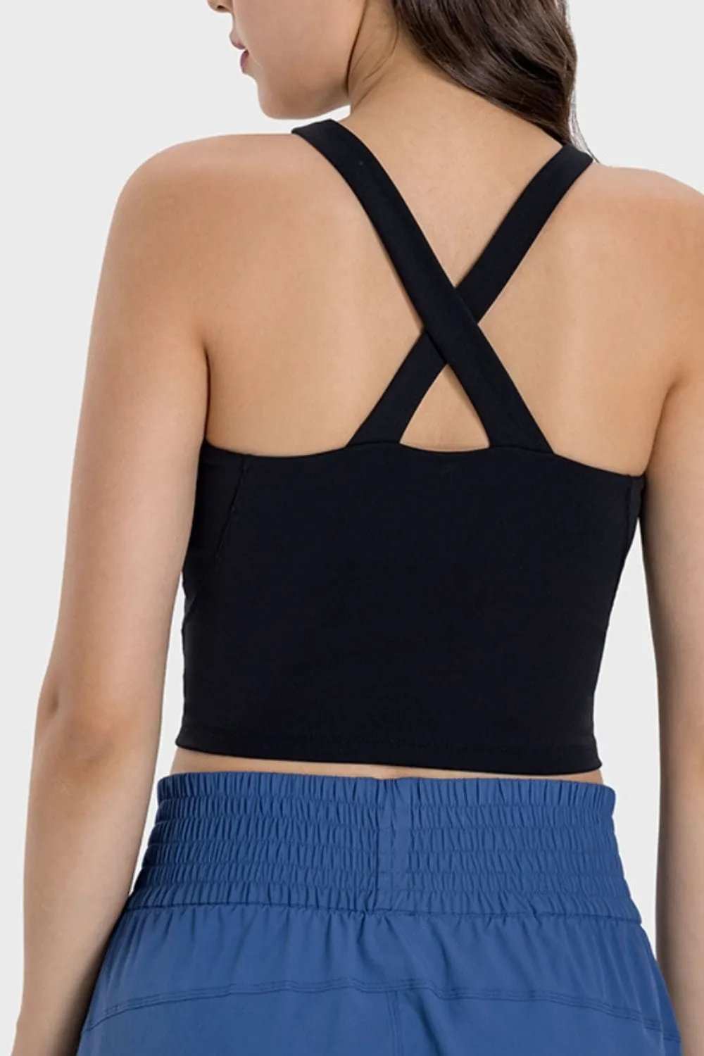 Crisscross Grecian Neck Active Cami - Trendsi - Flyclothing LLC