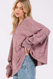 SAGE + FIG Round Neck Batwing Sleeve Oversize Top - Trendsi - Flyclothing LLC