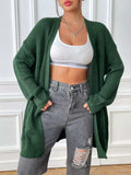 Open Front Drop Shoulder Cardigan - Trendsi - Flyclothing LLC