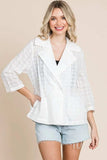 Culture Code Double Breasted Eyelet Jacket with Pockets - Trendsi - Flyclothing LLC