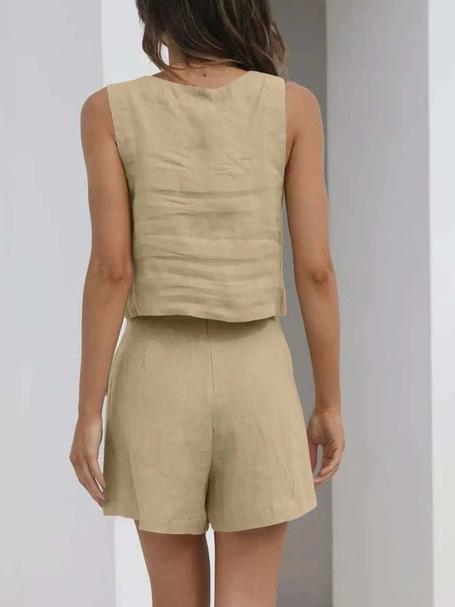 Square Neck Tank and Shorts Set - Trendsi - Flyclothing LLC