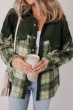 Snap Down Collared Neck Plaid Shacket - Trendsi - Flyclothing LLC