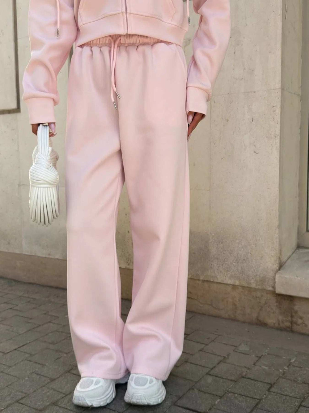 Zip Up Drawstring Hoodie and Pants Set - Trendsi - Flyclothing LLC