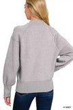 Zenana Viscose Mock Neck Exposed Seam Sweater - Trendsi - Flyclothing LLC