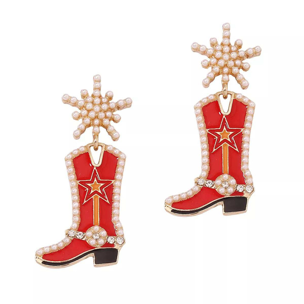 Cowgirl Boot Dangle Earrings - Trendsi - Flyclothing LLC