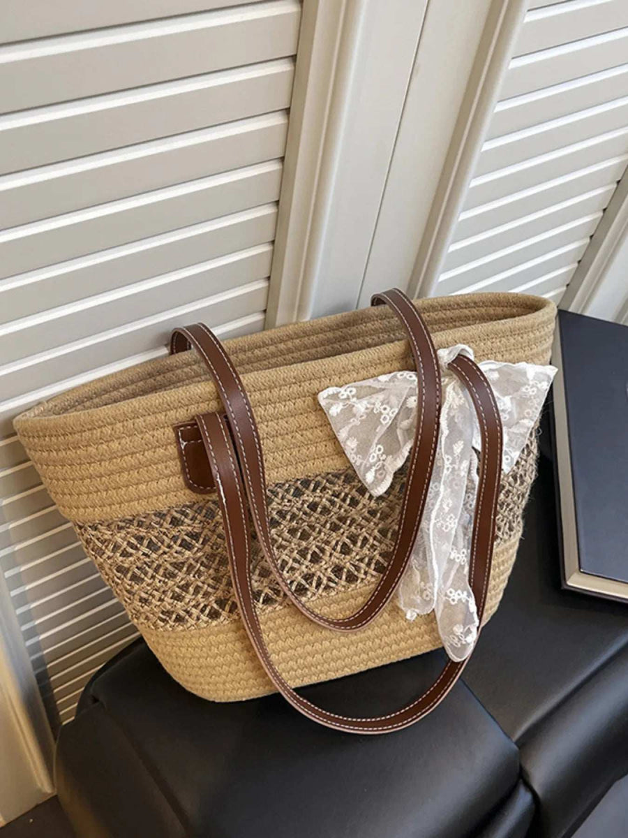 Woven Straw Shoulder Bag - Trendsi - Flyclothing LLC