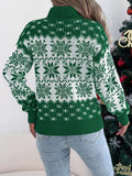 Christmas Snowflake Turtleneck Long Sleeve Sweater - Trendsi - Flyclothing LLC