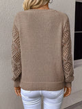 V-Neck Hollow-Out Sleeve Knit Sweater - Trendsi - Flyclothing LLC