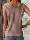 Cable-Knit V-Neck Sweater Vest - Trendsi - Flyclothing LLC